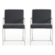 Polygon Stainless Steel Upholstered Dining Chair Set of 2