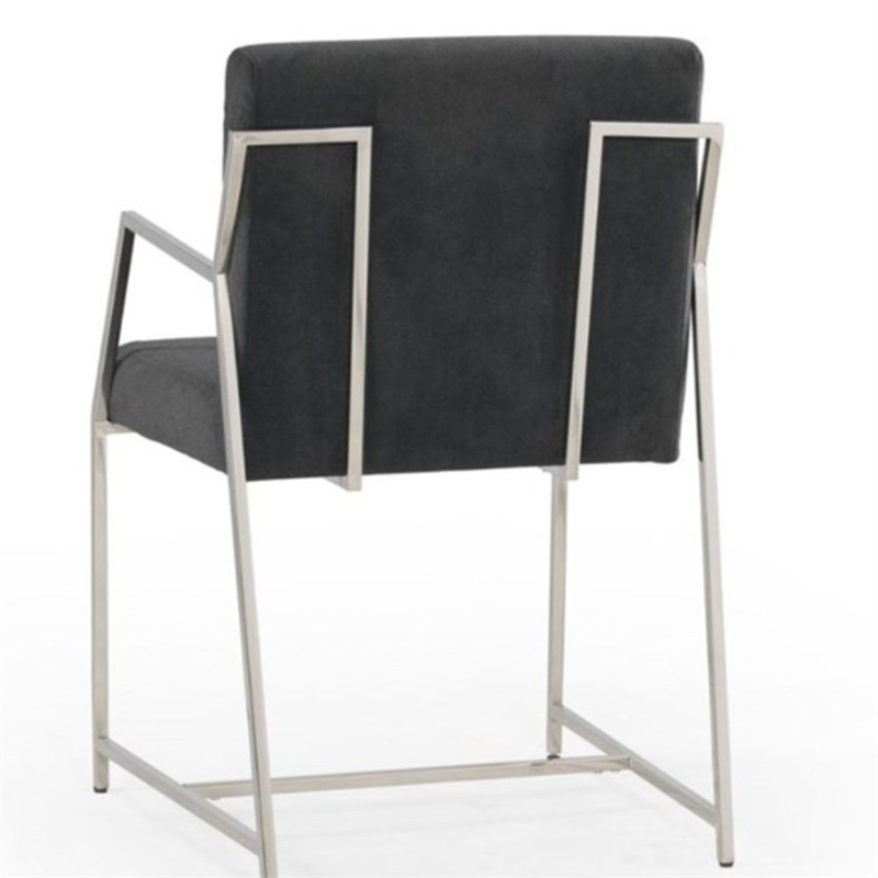 Polygon Stainless Steel Upholstered Dining Chair Set of 2