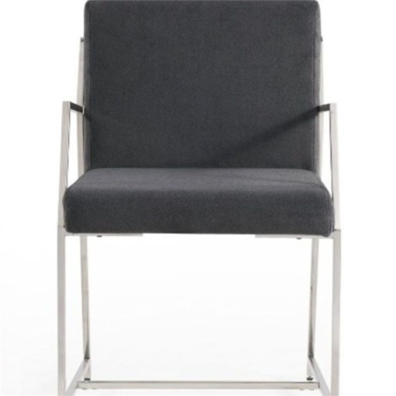 Polygon Stainless Steel Upholstered Dining Chair Set of 2
