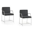 Polygon Stainless Steel Upholstered Dining Chair Set of 2