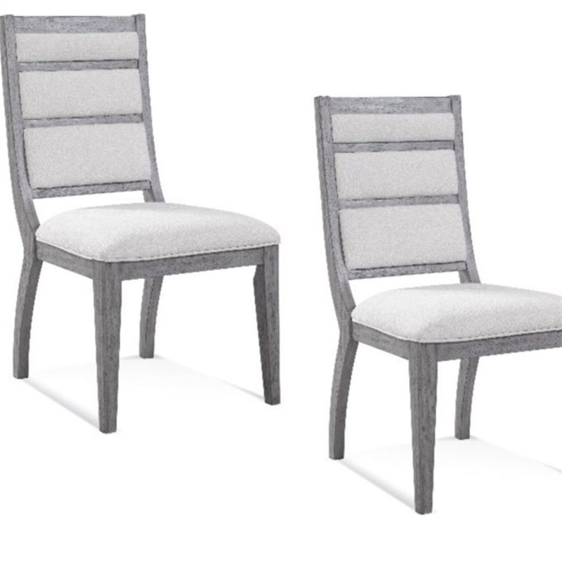 Nylah Upholstered  Light Gray Wood Dining Chair Set of 2 Modern
