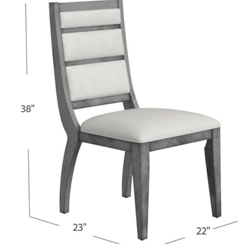 Nylah Upholstered  Light Gray Wood Dining Chair Set of 2 Modern