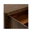 Claudia Zebrano Veneer Hall Brown Wood Cabinet Antique Gold Accents