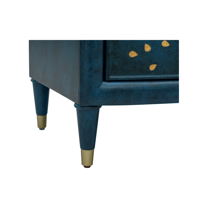 Argento Royal Blue Gold Leaf Hall Cabinet Solid Wood