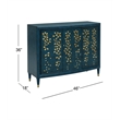 Argento Royal Blue Gold Leaf Hall Cabinet Solid Wood