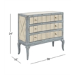 Fontaine Robin Cream Wood  Hall Chest with Mirror Accents