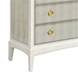 Kiara Antique Cream Hall Chest Mirrored Accent Storage Wood Cabinet