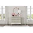 Kiara Antique Cream Hall Chest Mirrored Accent Storage Wood Cabinet