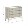 Kiara Antique Cream Hall Chest Mirrored Accent Storage Wood Cabinet