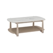 Horizons White Marble White Oak Coffee Table with Casters