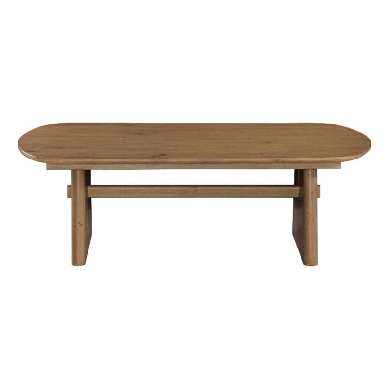 Knox Solid Pine Brown Wood Accent Coffee Table