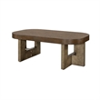 Nova Brown Wood Cerused Oak Accent Coffee Table Thick Top