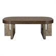 Nova Brown Wood Cerused Oak Accent Coffee Table Thick Top