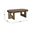Nova Brown Wood Cerused Oak Accent Coffee Table Thick Top