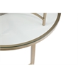 Anderson Round Glass Coffee Table Antique Gold Metal Base