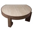 Canyon Espresso Brown Wood Travertine Coffee Table Rustic Modern