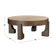 Canyon Espresso Brown Wood Travertine Coffee Table Rustic Modern