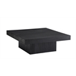 Padula Matte Black Mango Wood Coffee Table Modern Minimalist