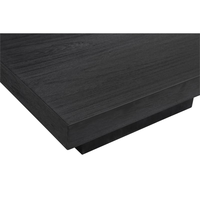 Padula Matte Black Mango Wood Coffee Table Modern Minimalist