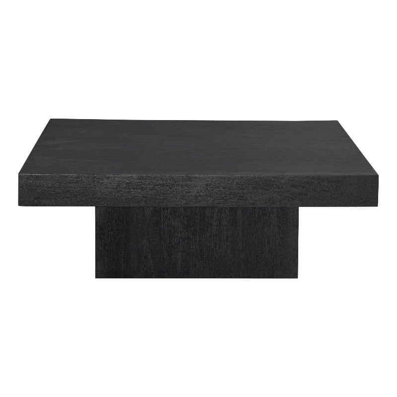 Padula Matte Black Mango Wood Coffee Table Modern Minimalist