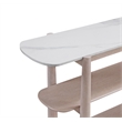 Horizons White Marble White Oak Console Table with Shelves