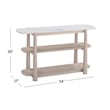 Horizons White Marble White Oak Console Table with Shelves