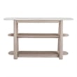 Horizons White Marble White Oak Console Table with Shelves