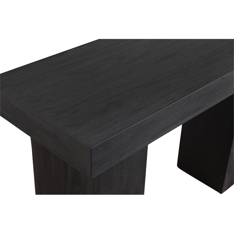 Padula Matte Black Wood Console Table Double Pedestal