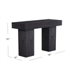 Padula Matte Black Wood Console Table Double Pedestal