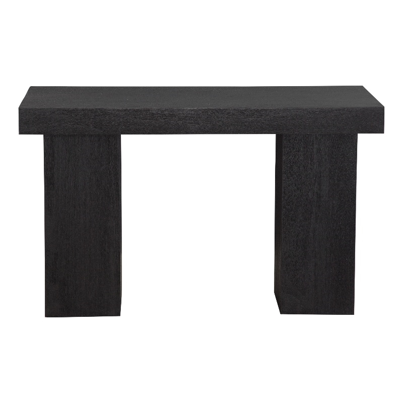 Padula Matte Black Wood Console Table Double Pedestal