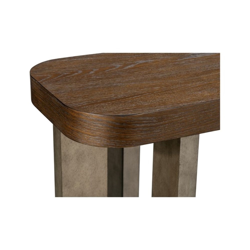 Nova Charcoal  Wood Cerused Oak Console Table Thick Top