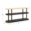 Avalon Travertine Brown Wood Oak Console Table Mixed Material
