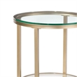 Anderson Round Glass End Table Antique Gold Metal
