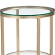 Anderson Round Glass End Table Antique Gold Metal