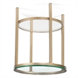 Anderson Round Glass End Table Antique Gold Metal