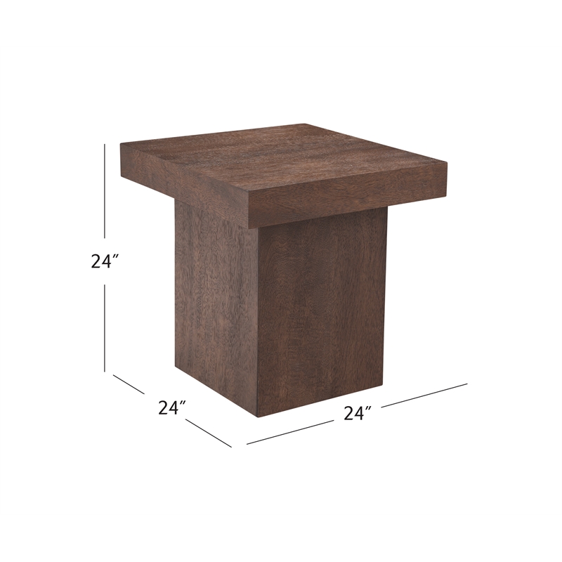 Padula Brown Oak Large End Wood Table Modern Minimalist