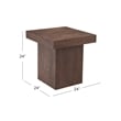 Padula Brown Oak Large End Wood Table Modern Minimalist