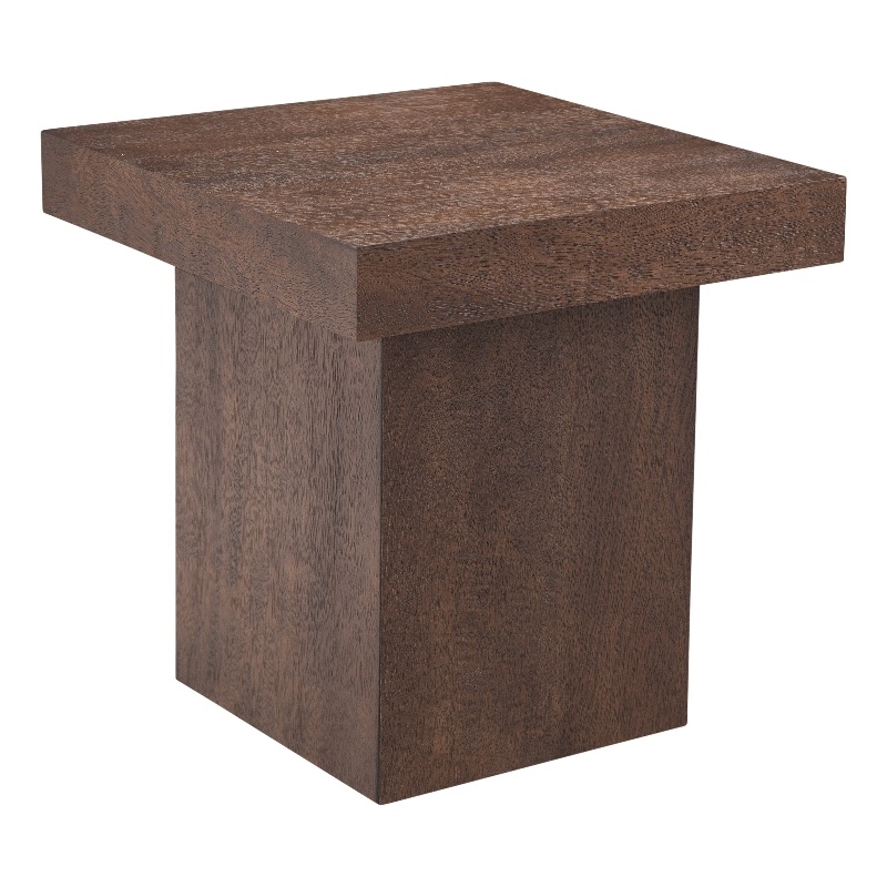 Padula Brown Oak Large End Wood Table Modern Minimalist