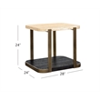 Avalon Travertine Bronze Oak End Metal Table Mixed Materials