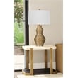 Avalon Travertine Bronze Oak End Metal Table Mixed Materials