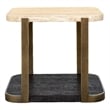 Avalon Travertine Bronze Oak End Metal Table Mixed Materials