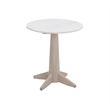 Horizons White Marble White Oak End Table Coastal Modern
