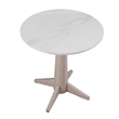 Horizons White Marble White Oak End Table Coastal Modern
