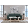 Horizons White Marble White Oak End Table Coastal Modern
