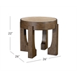 Canyon Brown Wood Travertine End Table Rustic Modern