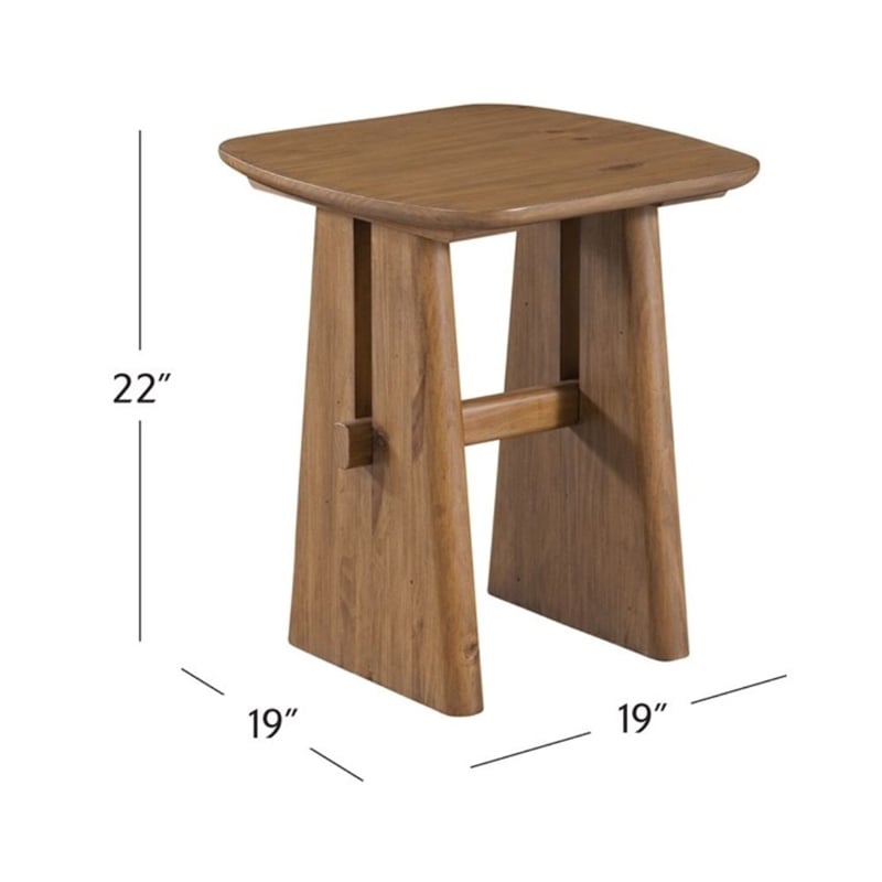 Knox Solid Wood Brown Contemporary End Table