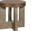 Nova Brown Wood Cerused Oak Accent End Table Thick Top