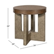Nova Brown Wood Cerused Oak Accent End Table Thick Top