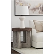 Nova Brown Wood Cerused Oak Accent End Table Thick Top