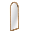 Jaleene Arched Brown Wood  Frame Floor Mirror Coastal Boho